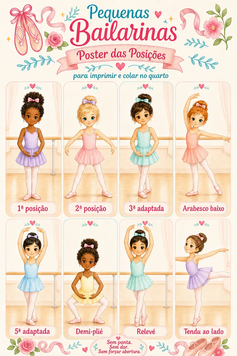 Bônus poster das posições Pequenas Bailarinas