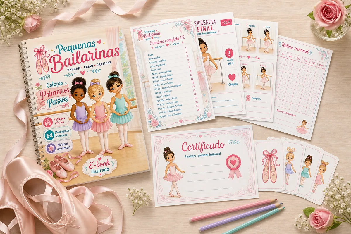 Kit completo Pequenas Bailarinas com páginas e bônus